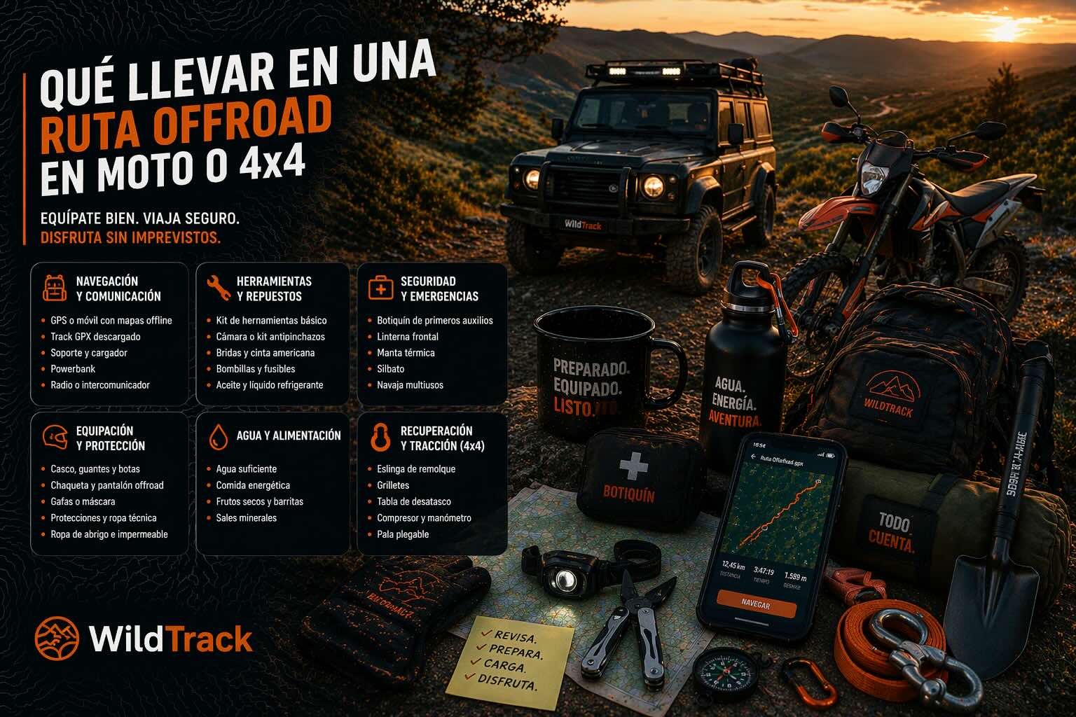 Qué Llevar en una Ruta Offroad en Moto o 4x4